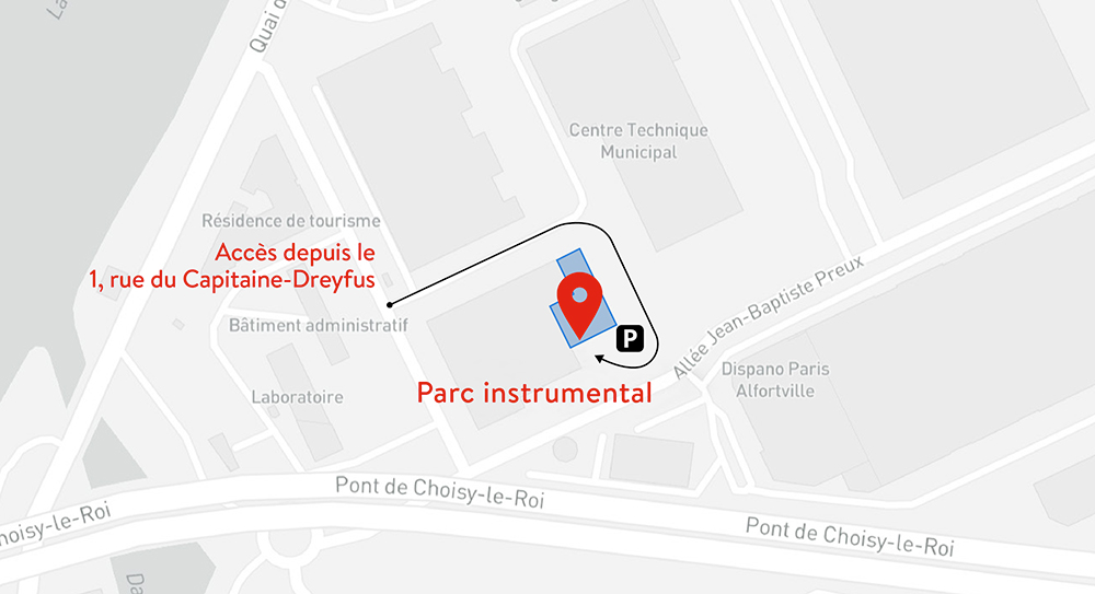 Accès pour le transport d’instruments au Parc instrumental